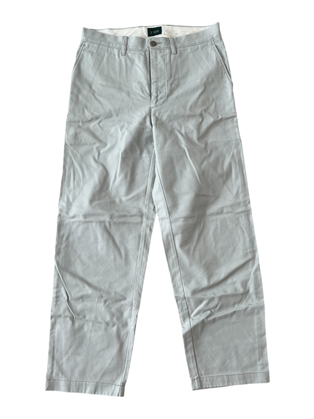 J.Crew Classic Chino Pants Men 30x30 Light Gray Flat Front Cotton Straight Leg